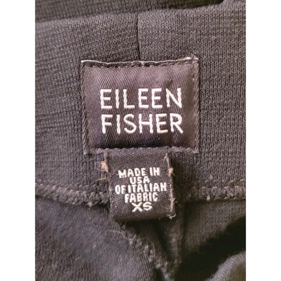 EILEEN FISHER XS Black Wool Crepe Straight Leg Ankle/Crop Pants Career Office - Picture 5 of 5